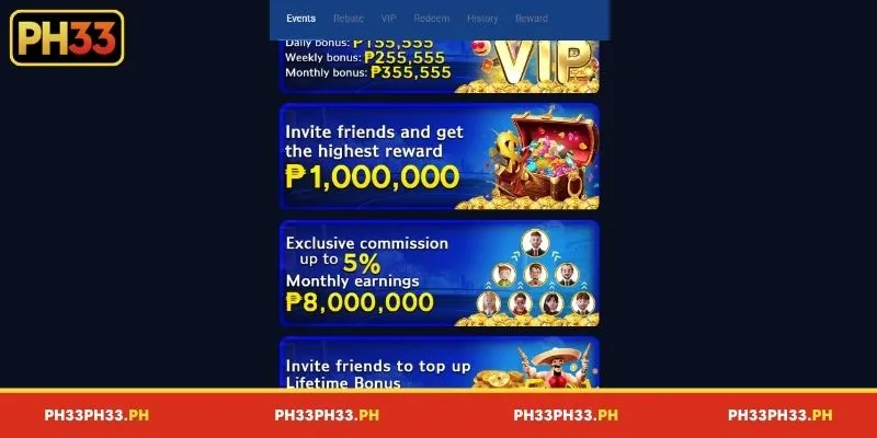 Guide on how to claim promotional ofers at PH33