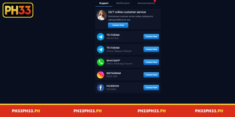 Main Communication Methods for PH33 Members