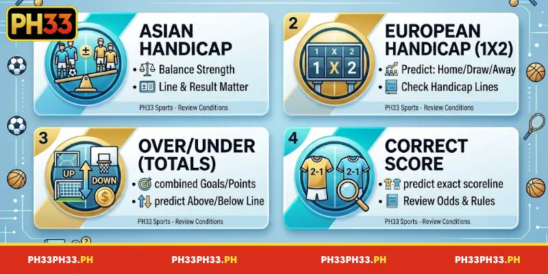Main Sports Betting Options at PH33