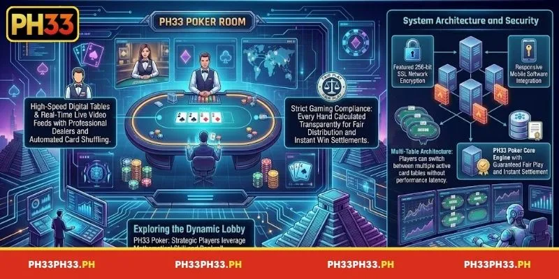 Overview of the Poker room at PH33